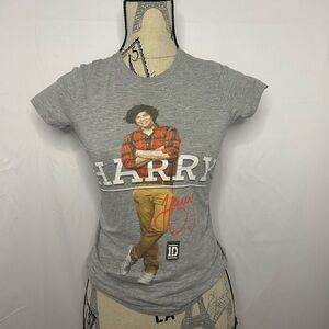 2010s 1D Heather Gray harry styles tee